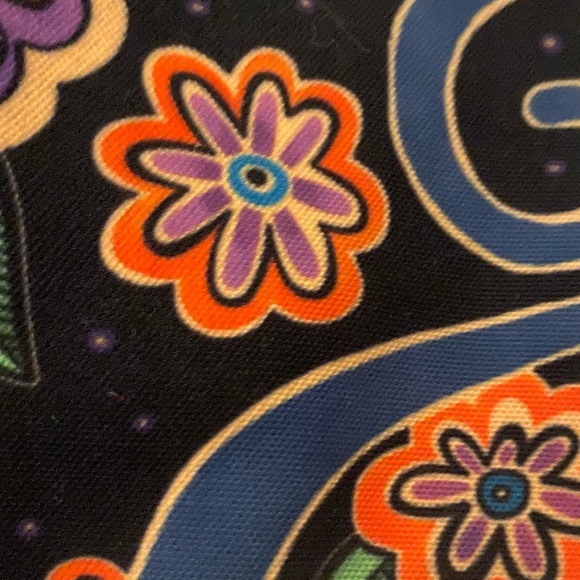 Laurel Burch Cutout Blossoming  vibrant color Feline Cat Shoulder Tote - Picture 5 of 7